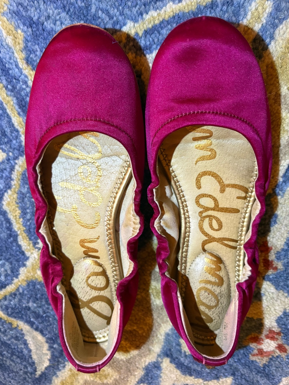 Sam Edelman Felicia Satin Ballet Flats Slip-On Leather sock Women's 7.5